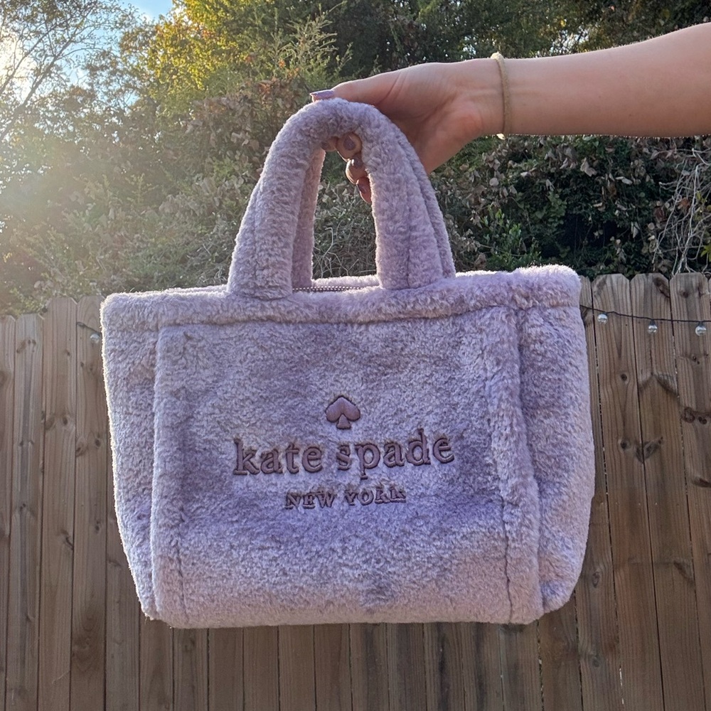 Kate Spade Purple Ella Faux Shearling Mini Tote